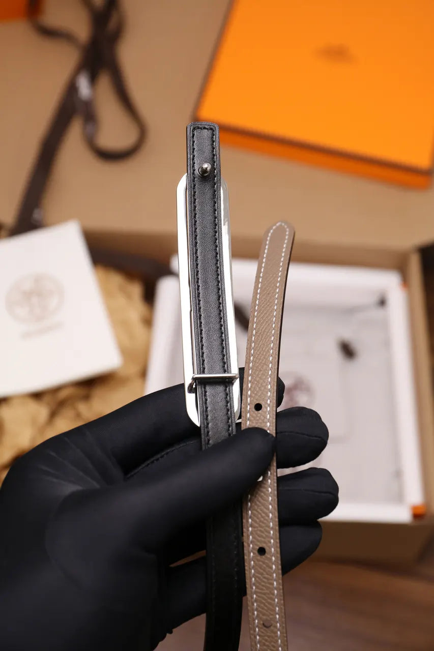 Hermes Etoupe Leather Bracelet - Hình 4