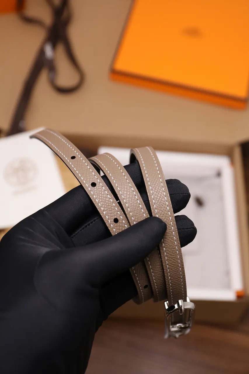 Hermes Etoupe Leather Bracelet - Hình 5