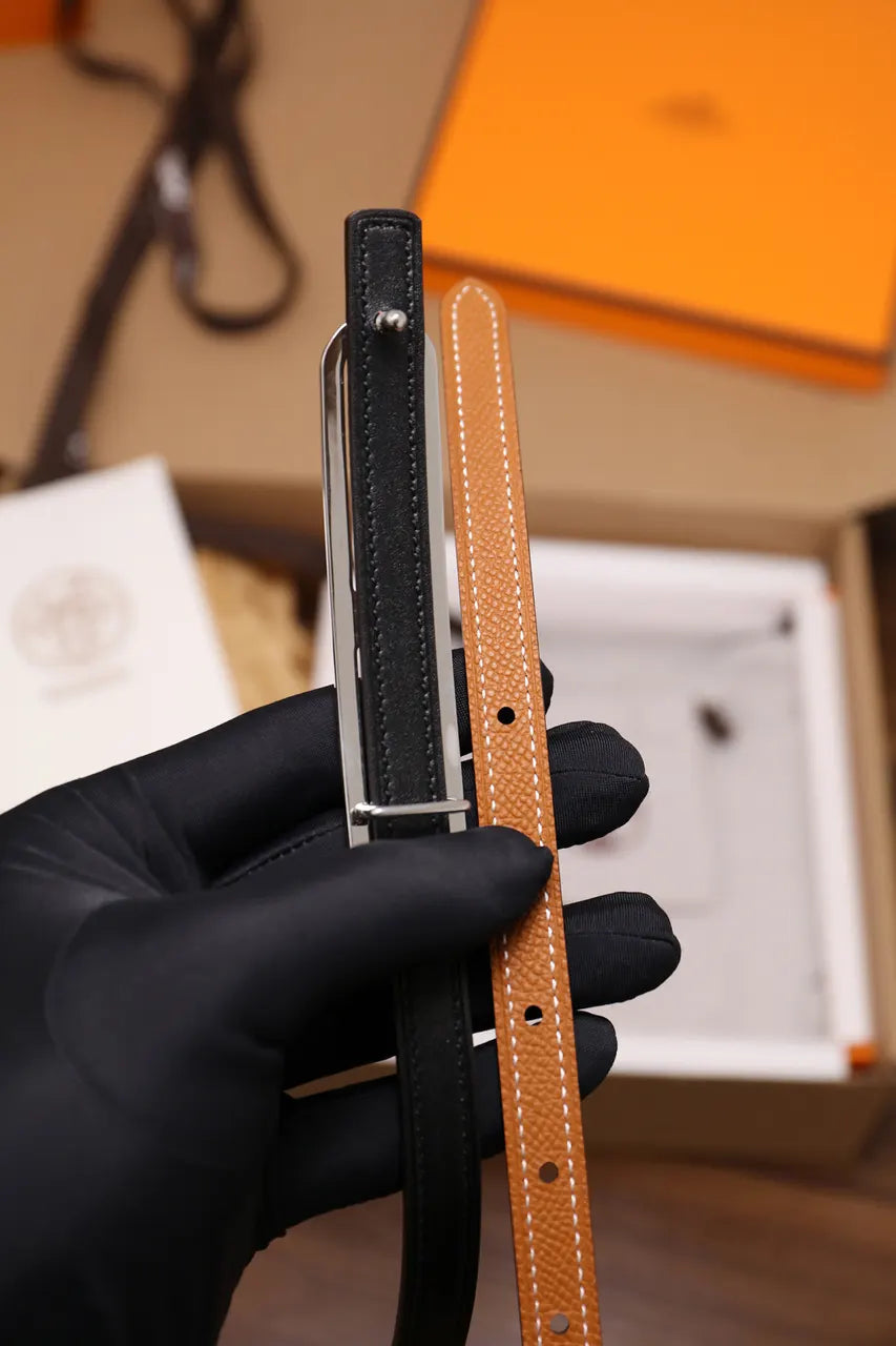 Hermes Gold Swift Leather Belt - Hình 5