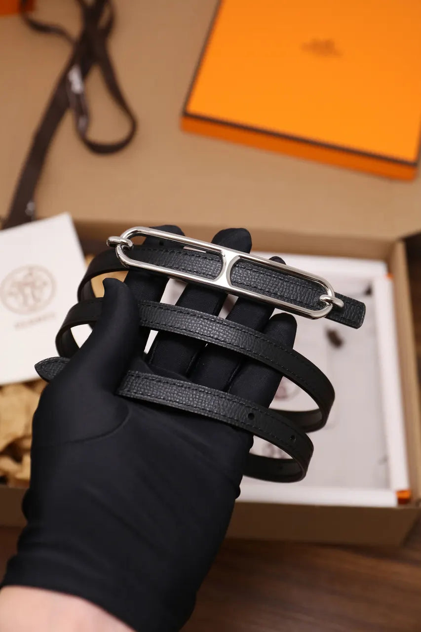 Hermes Swift Black Leather Belt