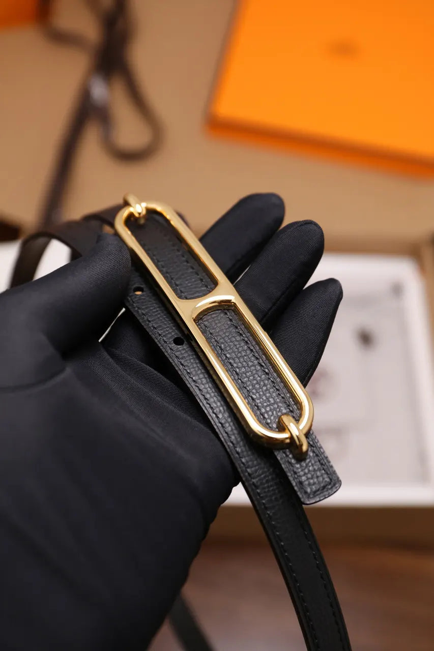 Hermes Black Swift Leather Bracelet - Hình 4