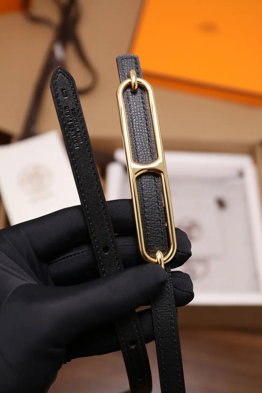 Hermes Black Swift Leather Bracelet - Hình 5