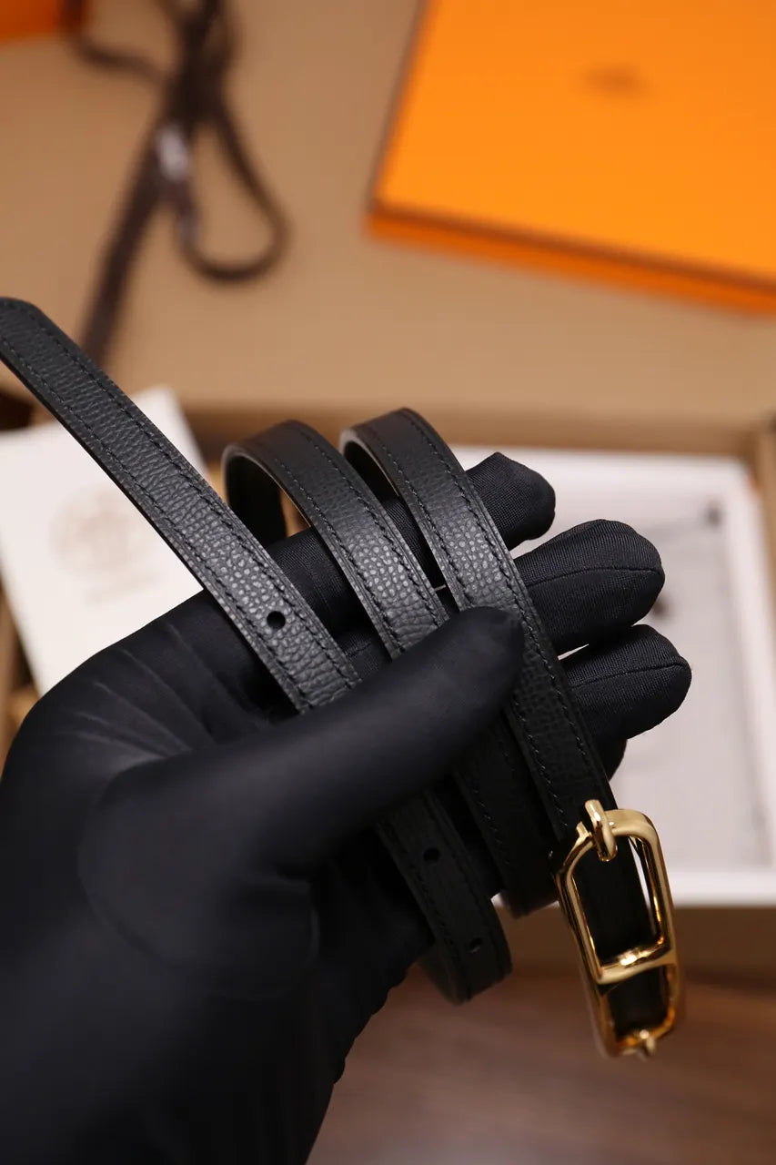 Hermes Black Swift Leather Bracelet - Hình 6