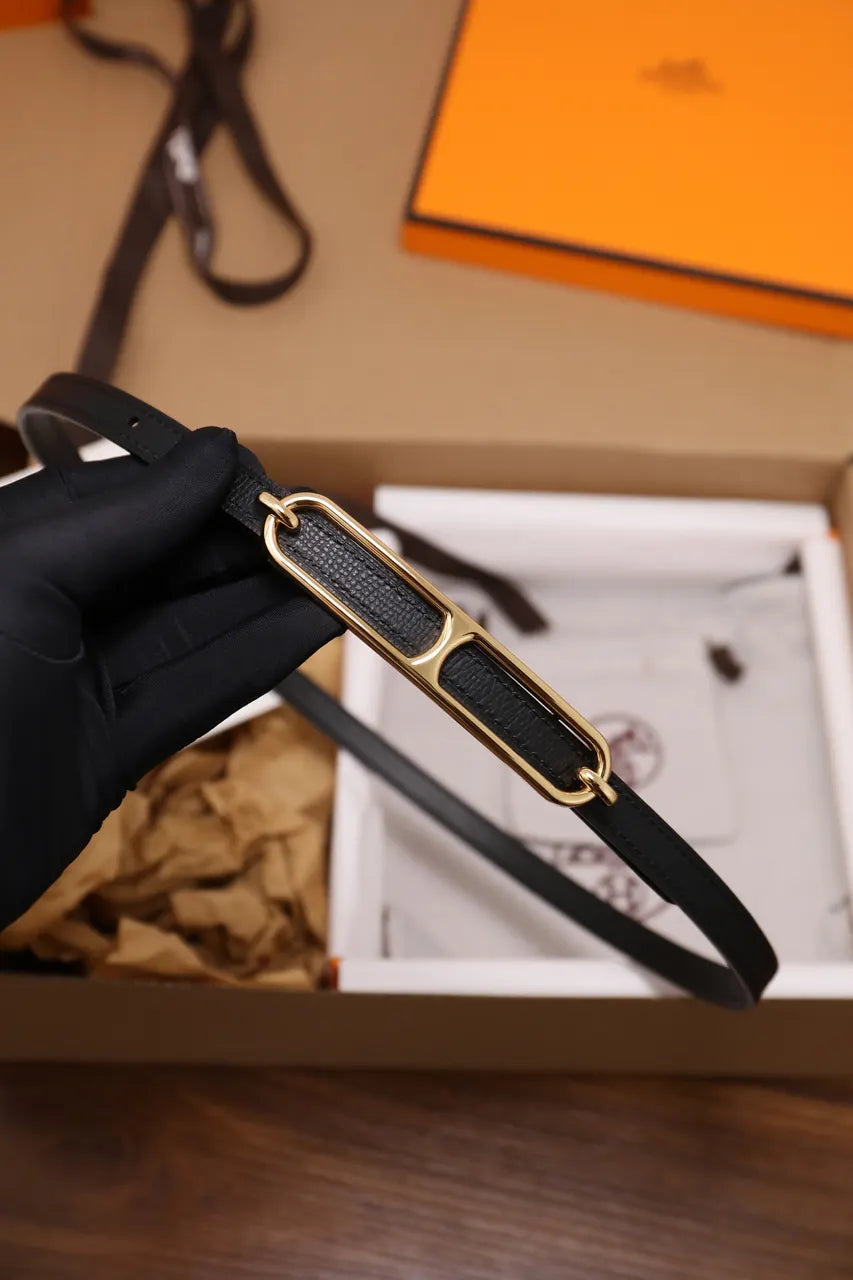 Hermes Black Swift Leather Bracelet - Hình 7
