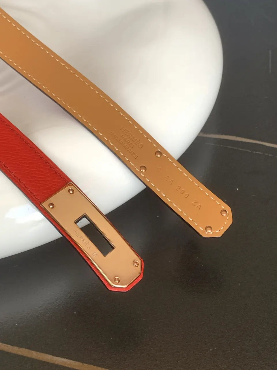 Hermes Rouge Casaque Belt - Hình 5