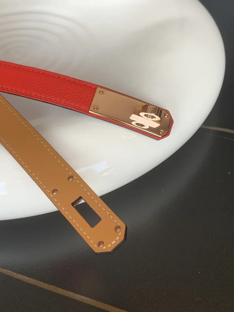 Hermes Rouge Casaque Belt - Hình 6