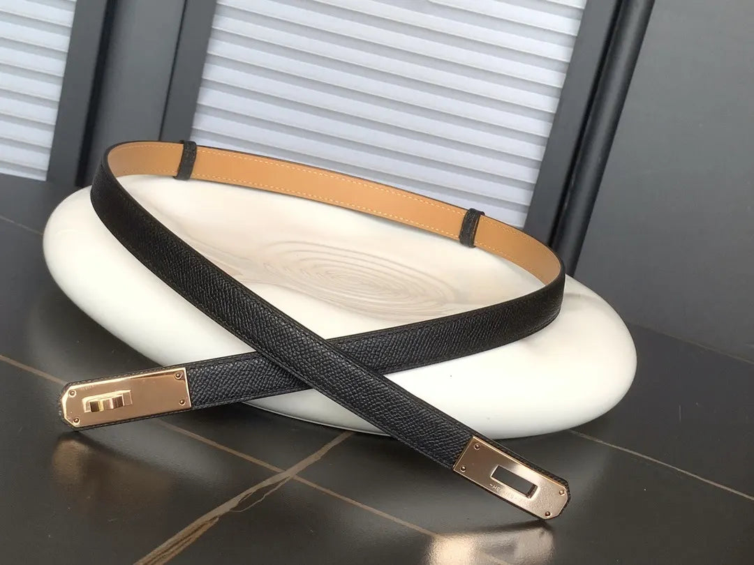 Hermes Noir Kelly Buckle Belt