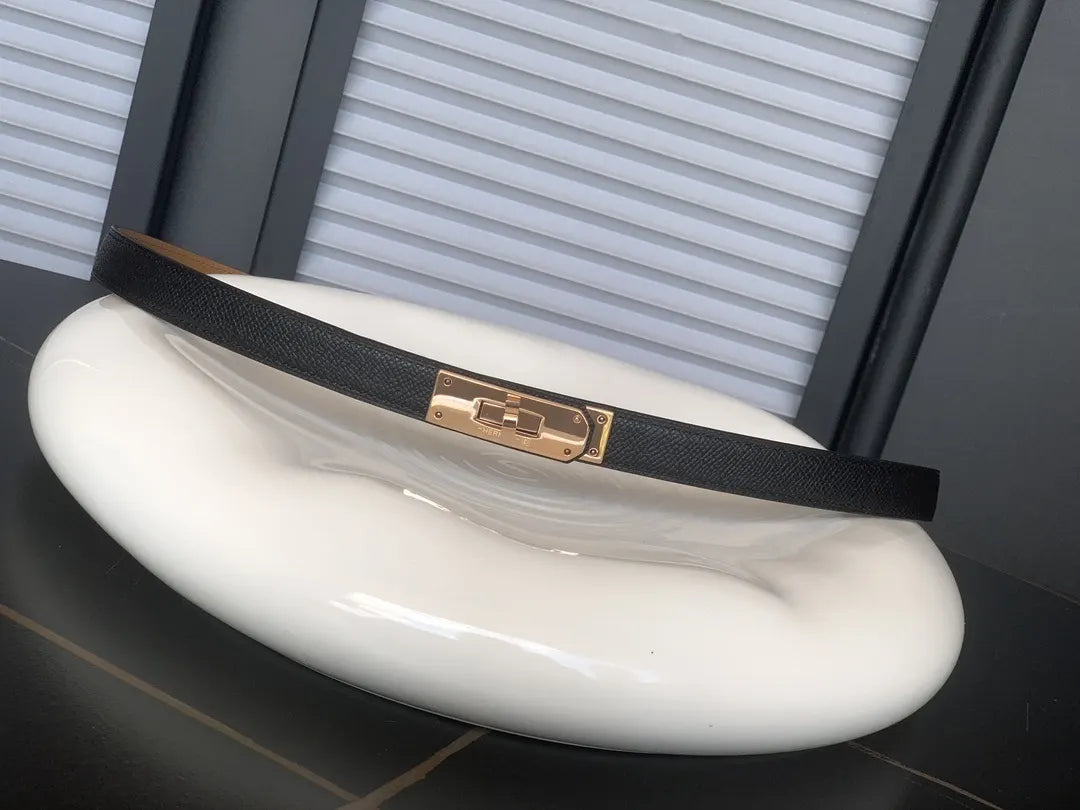 Hermes Noir Kelly Buckle Belt - Hình 2