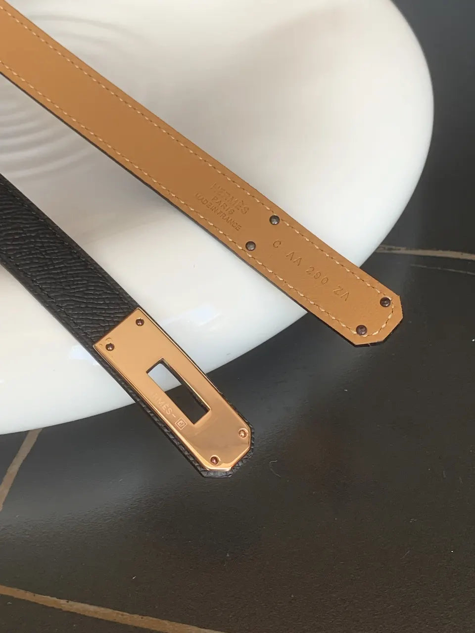 Hermes Noir Kelly Buckle Belt - Hình 6