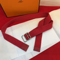 Hermes Red Canvas Belt