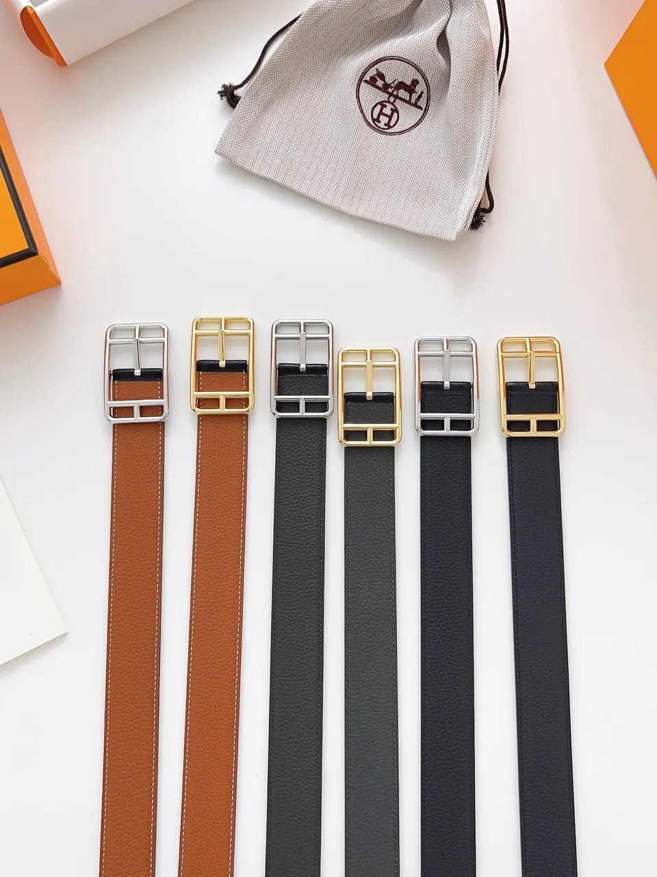 Hermes Two-Tone Buckle Belt