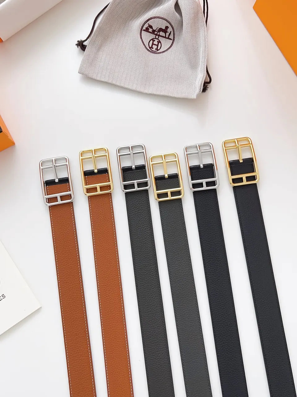 Hermes Two-Tone Buckle Belt - Hình 2