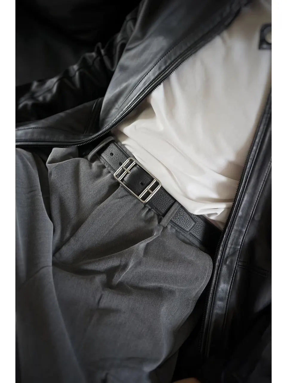Hermes Cape Cod Black Leather Belt - Hình 3