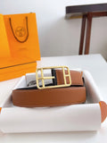 Hermes Gold Square Buckle Belt