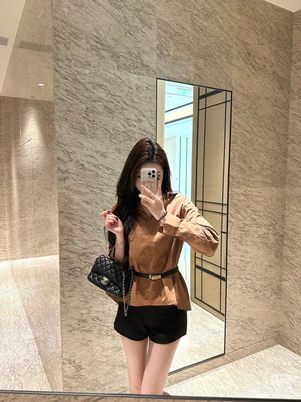 Hermes Black Midi Skirt - Hình 3