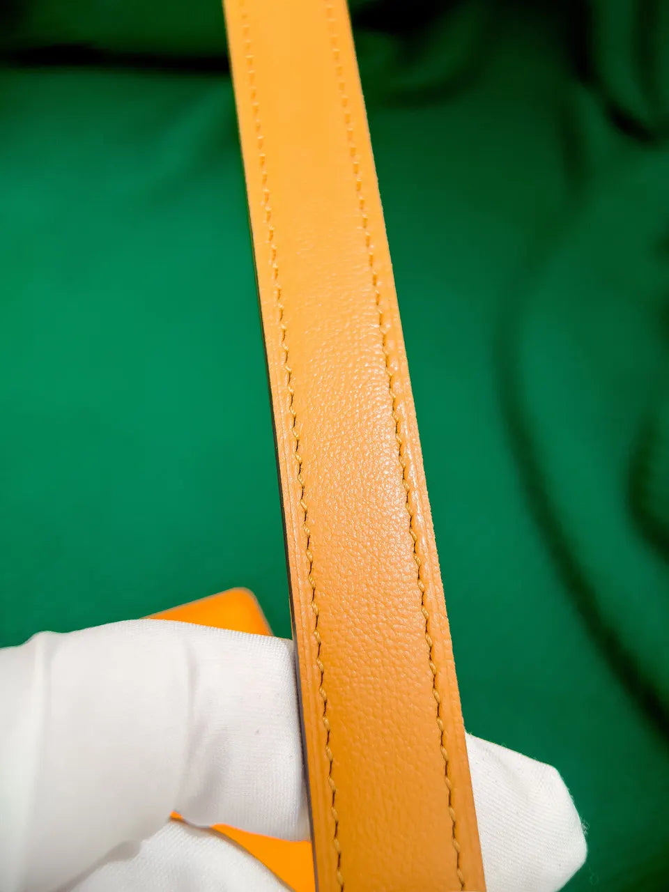 Hermes Kelly Yellow Lizard Belt - Hình 8