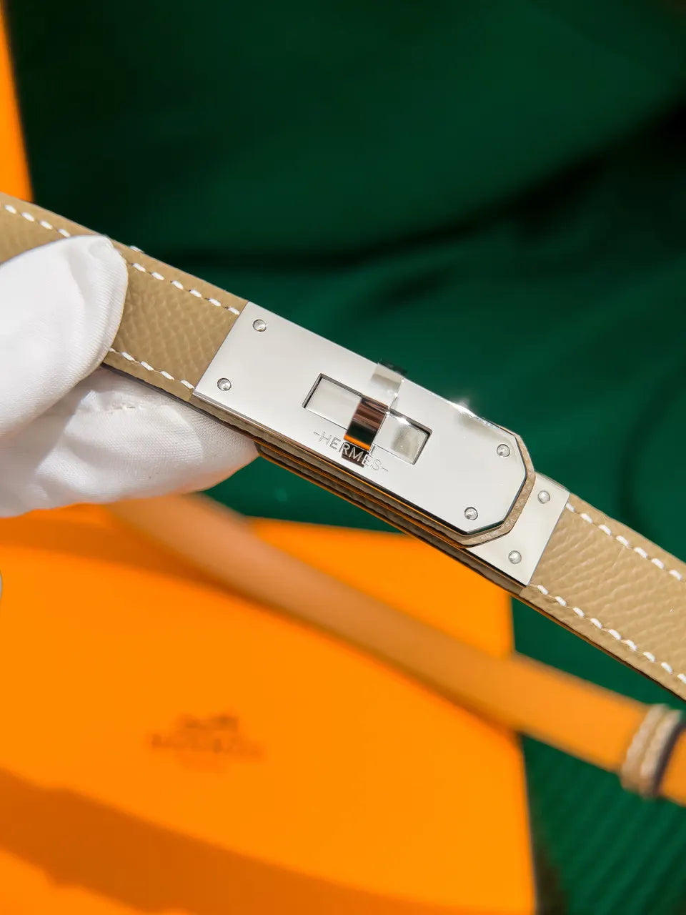 Hermes Etain Leather Bracelet - Hình 2