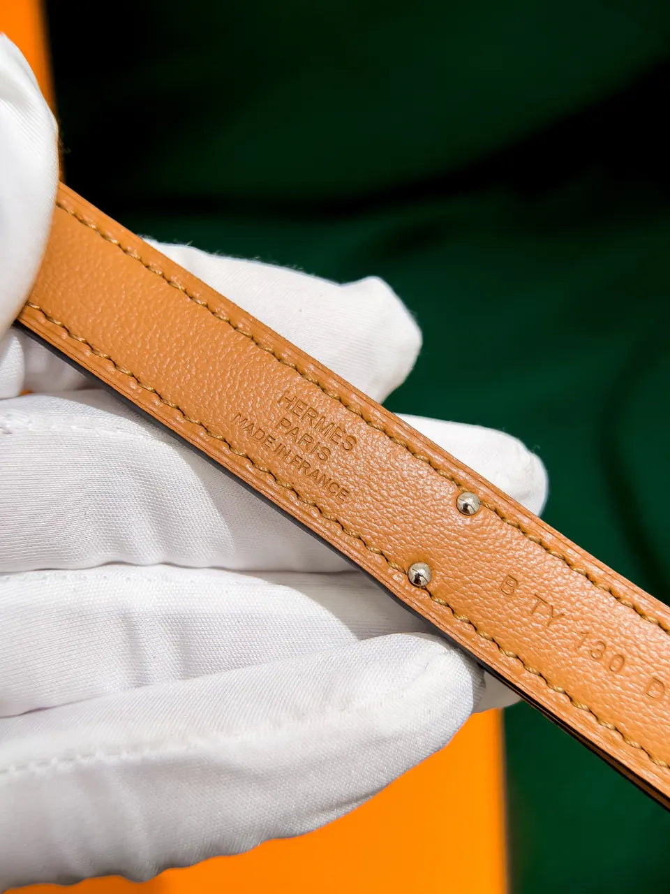 Hermes Etain Leather Bracelet - Hình 6