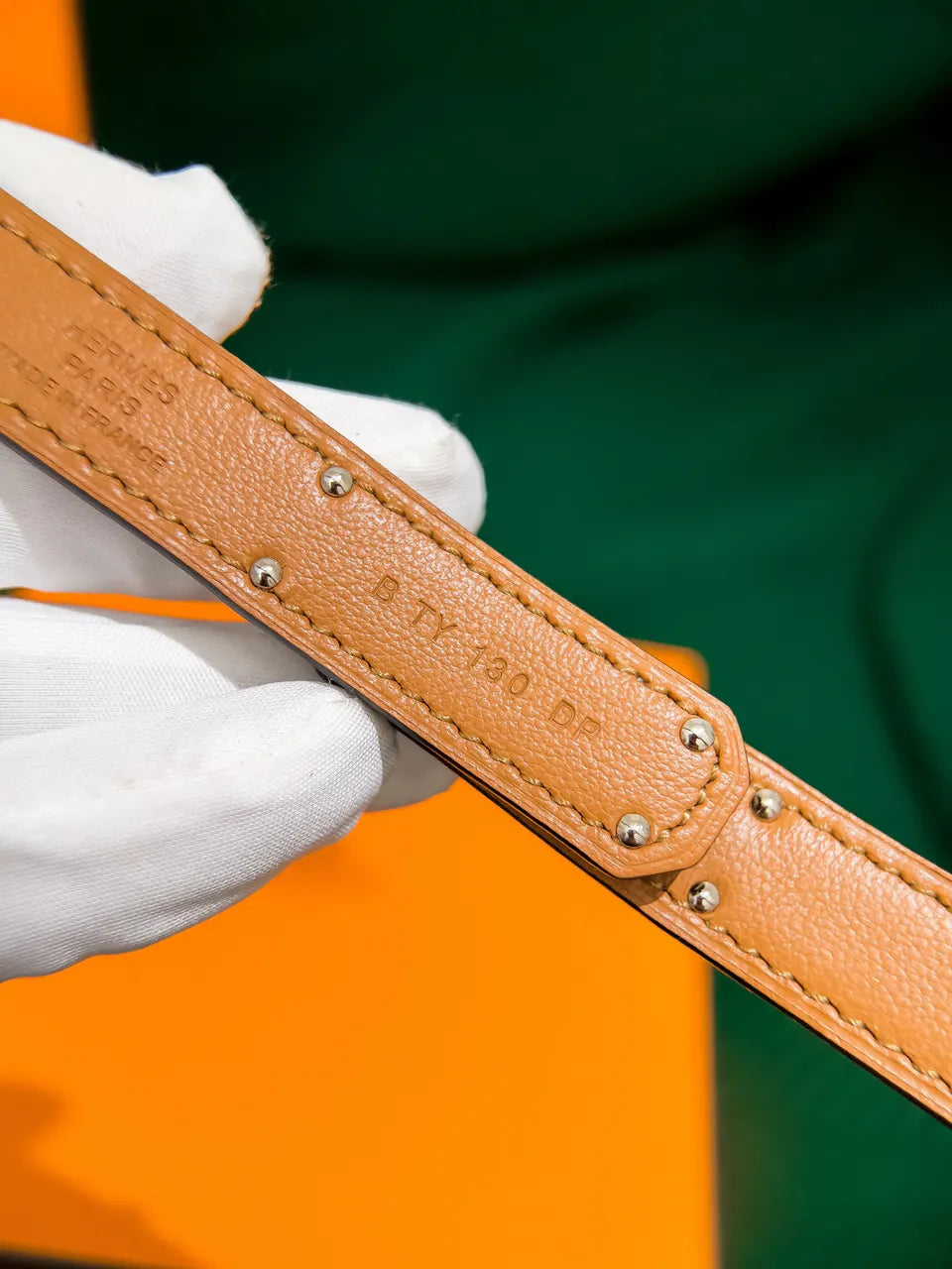 Hermes Etain Leather Bracelet - Hình 7