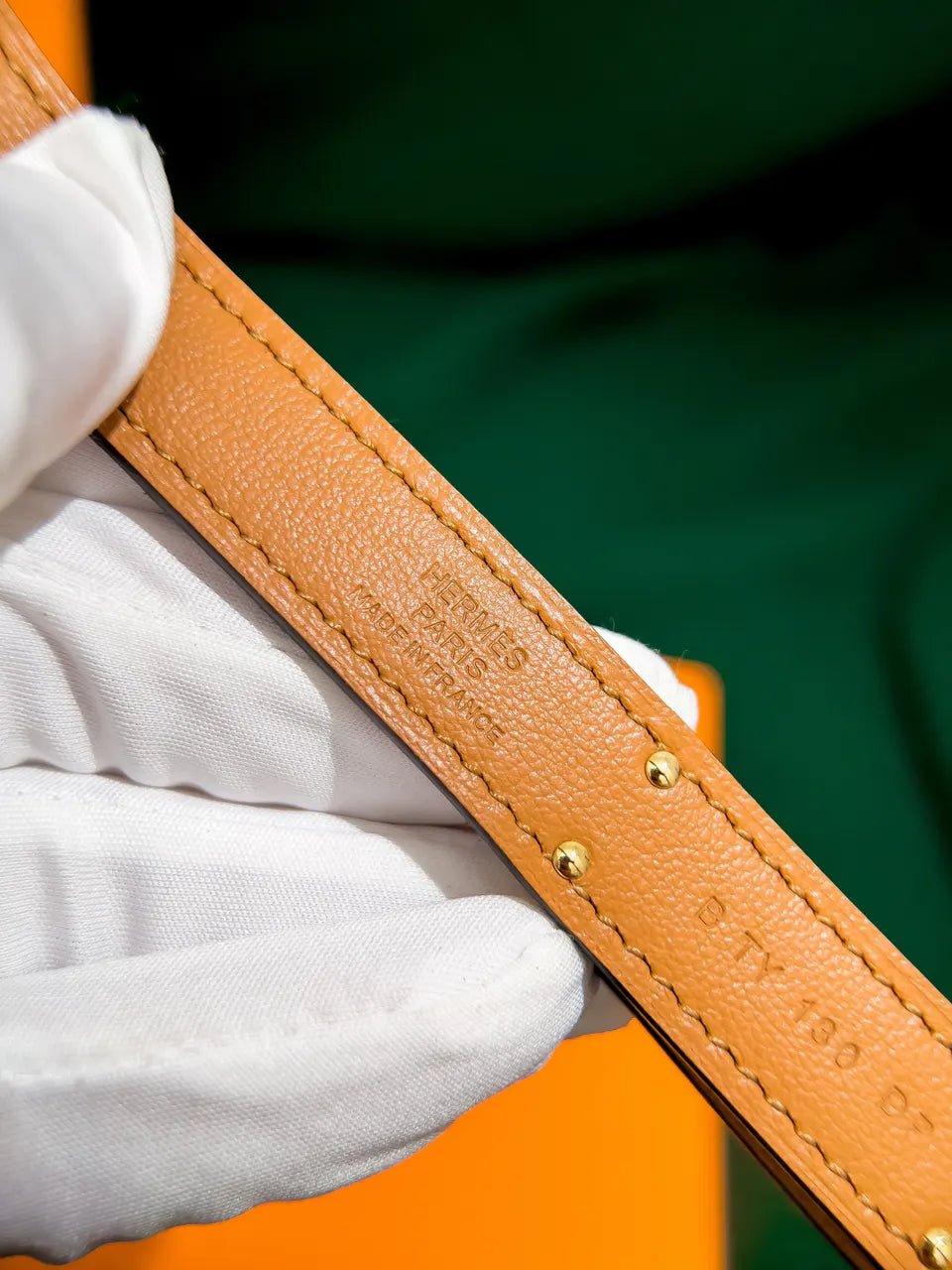 Hermes Purple Leather Belt - Hình 5