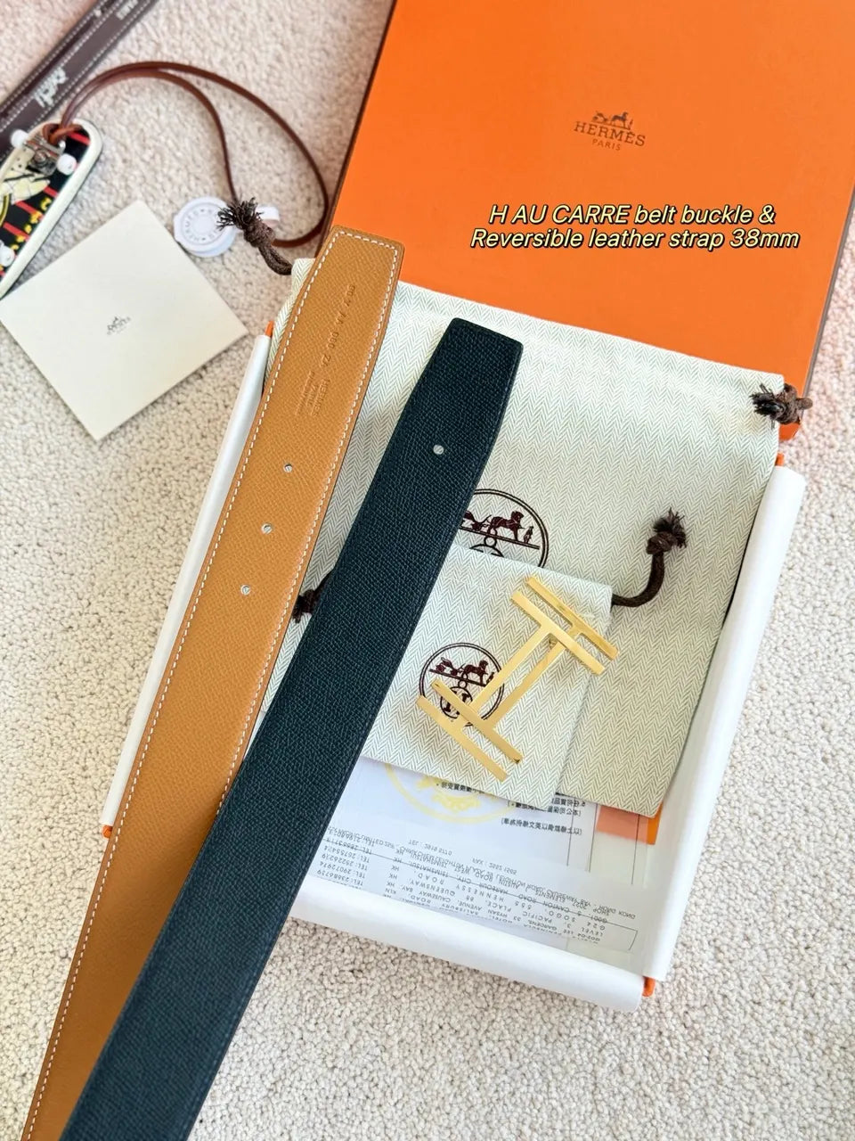 Hermes Black & Tan Reversible Belt