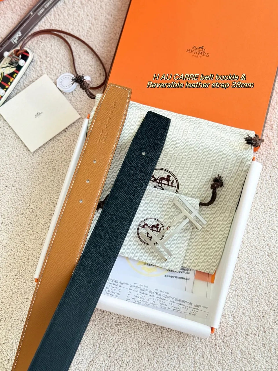 Hermes H Au Carre Reversible Belt