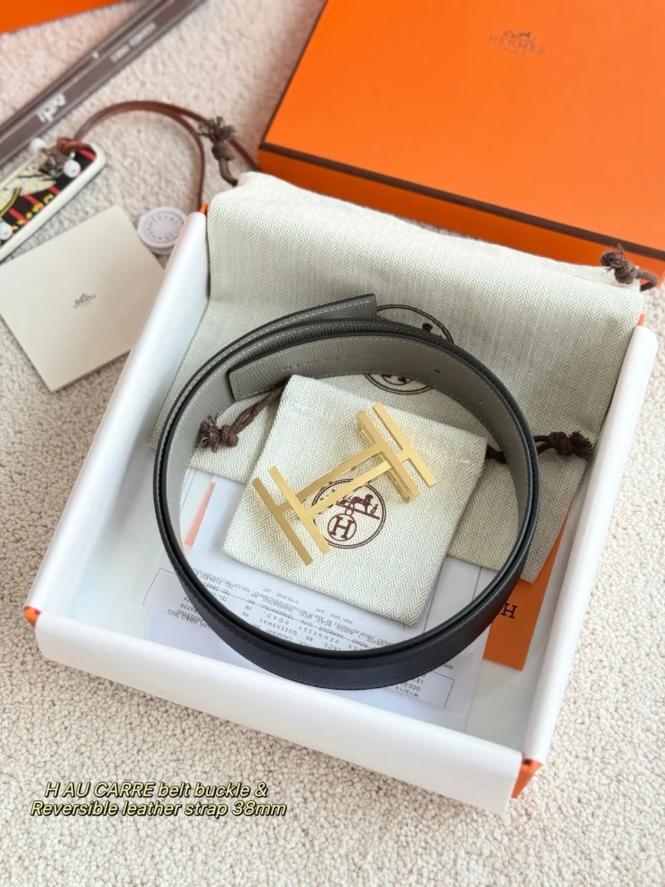 Hermes H Au Carre Reversible Belt