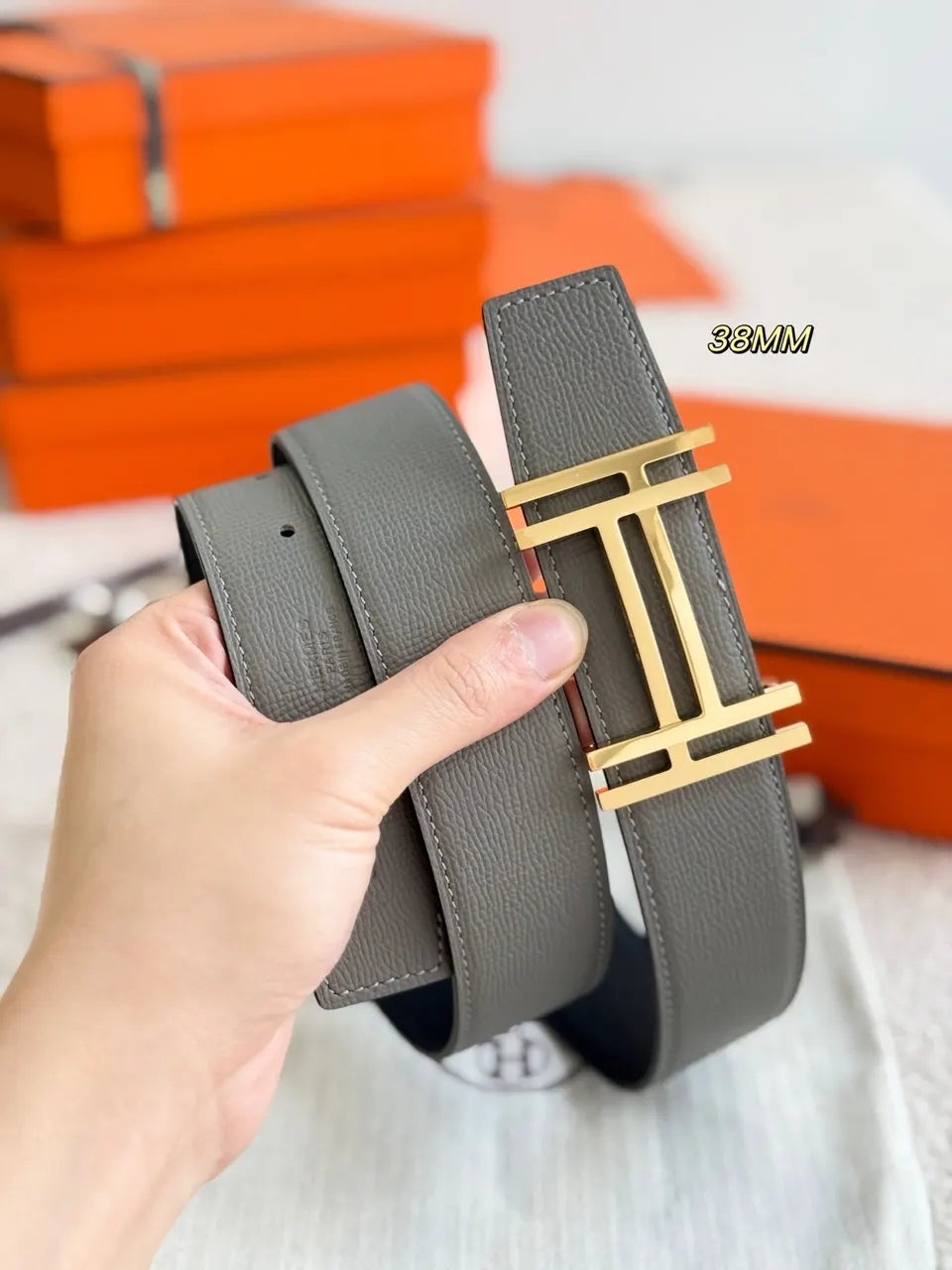 Hermes H Au Carre Reversible Belt - Hình 4