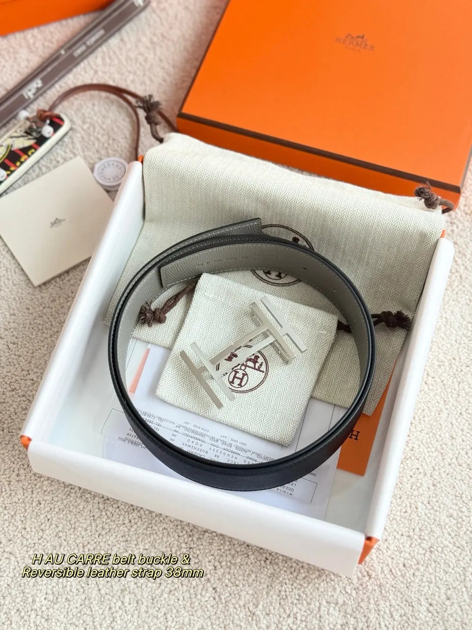 Hermes H AU Carre Reversible Belt