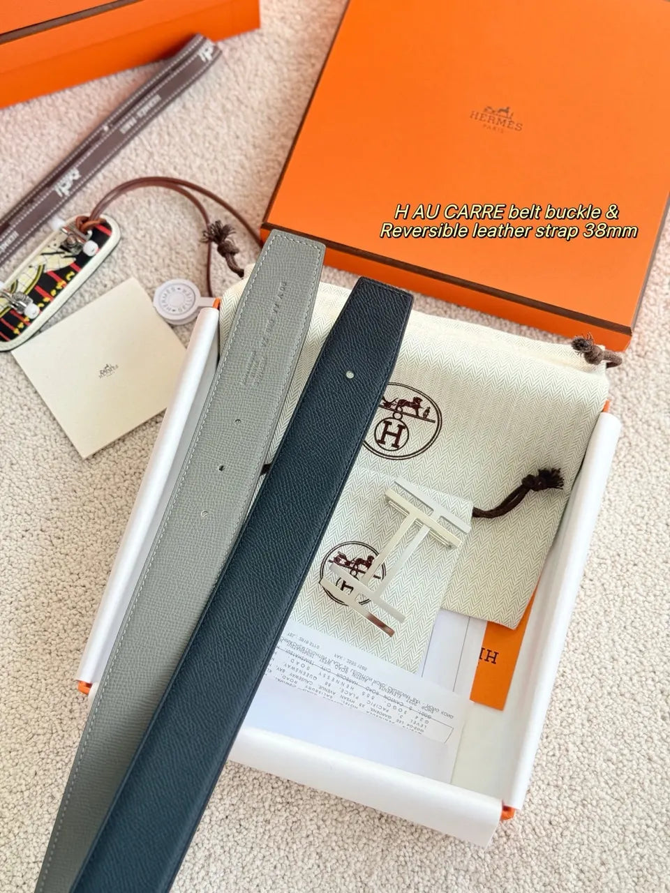 Hermes H AU Carre Reversible Belt - Hình 2