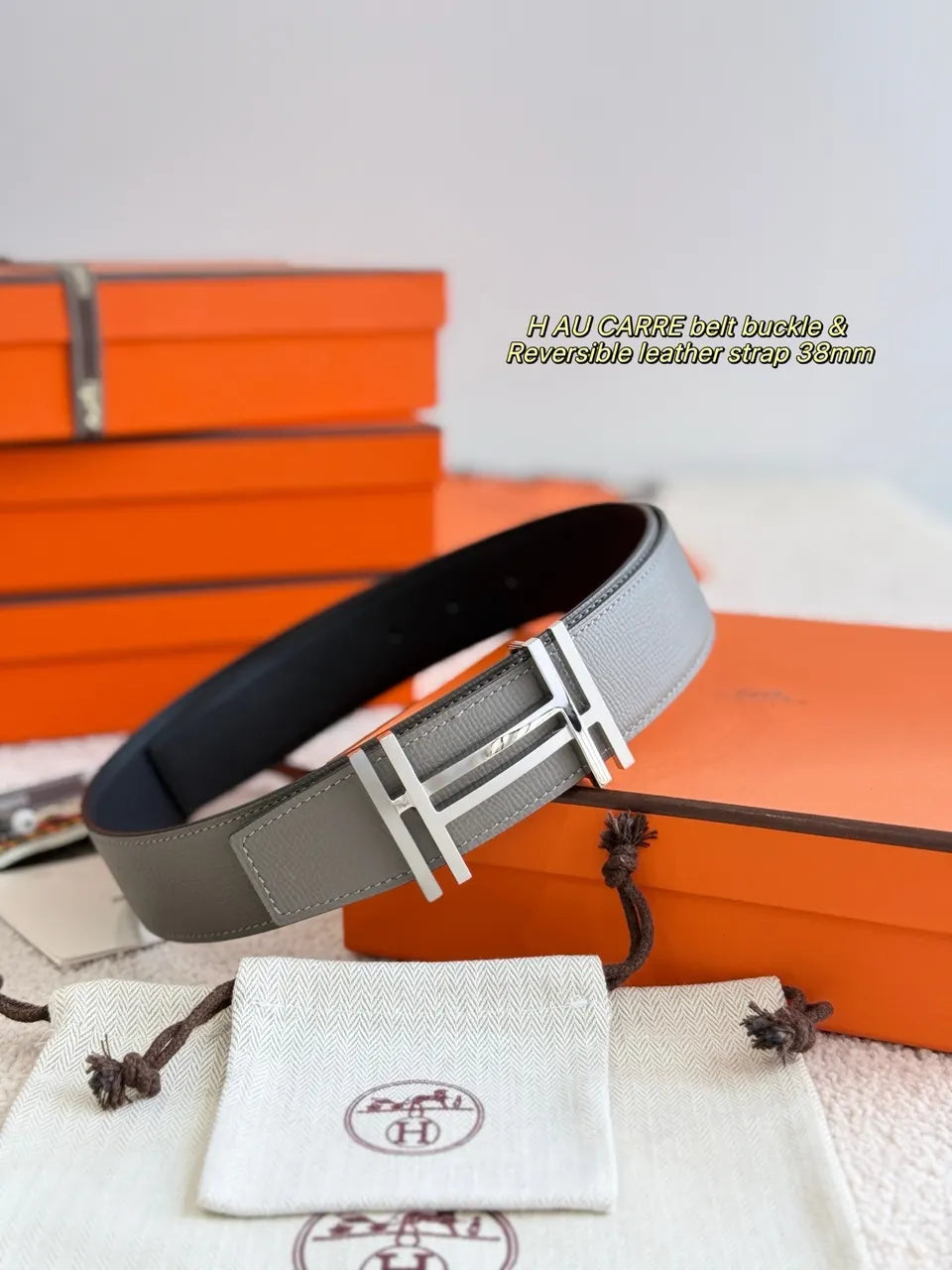 Hermes H AU Carre Reversible Belt - Hình 3