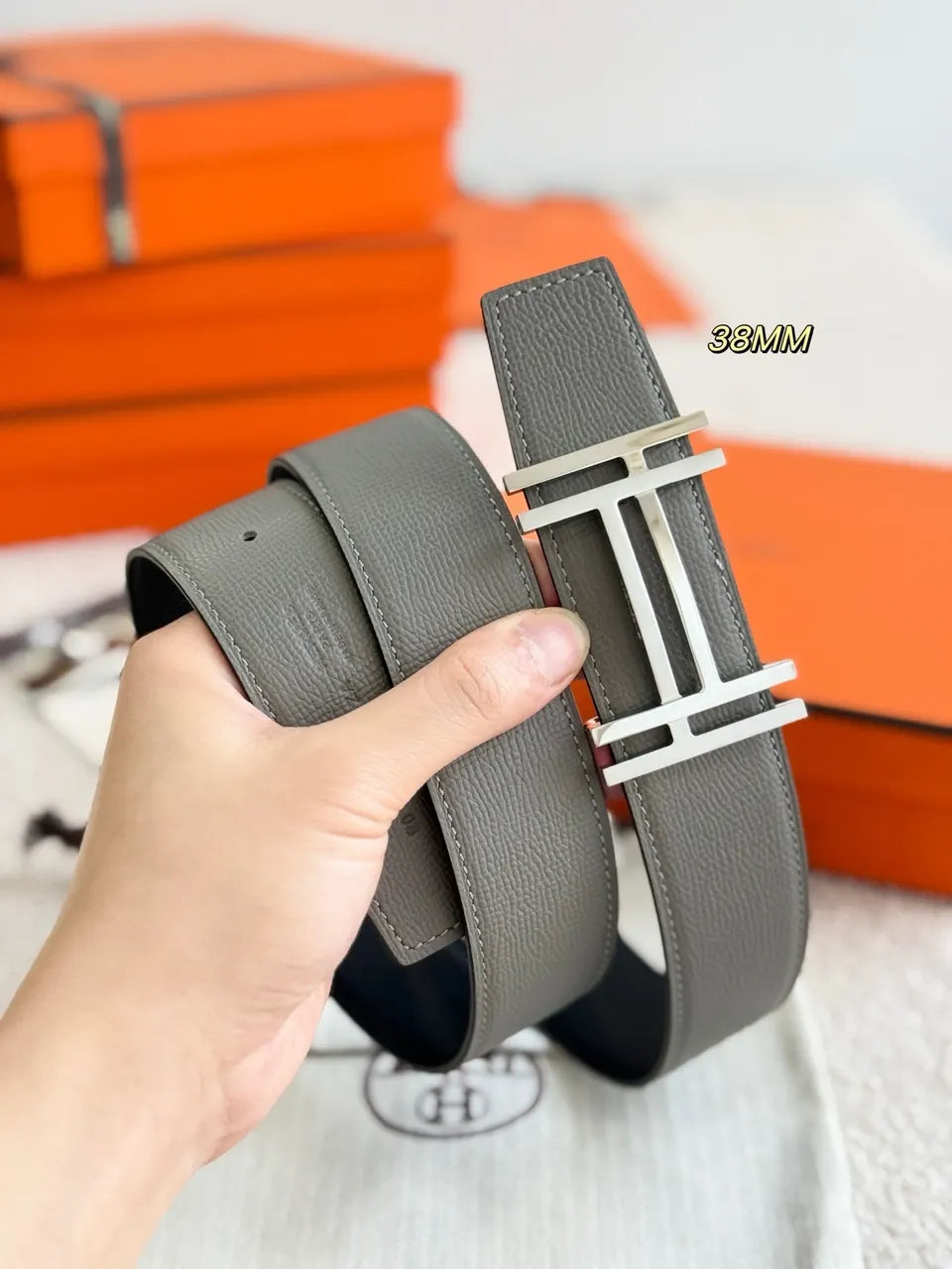Hermes H AU Carre Reversible Belt - Hình 4