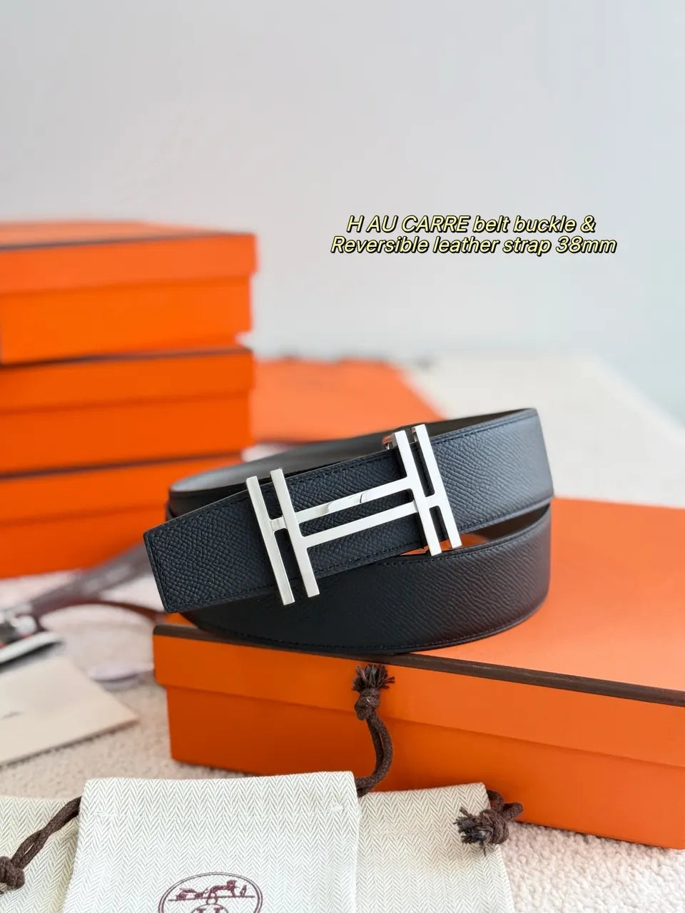 Hermes H AU Carre Reversible Belt - Hình 5