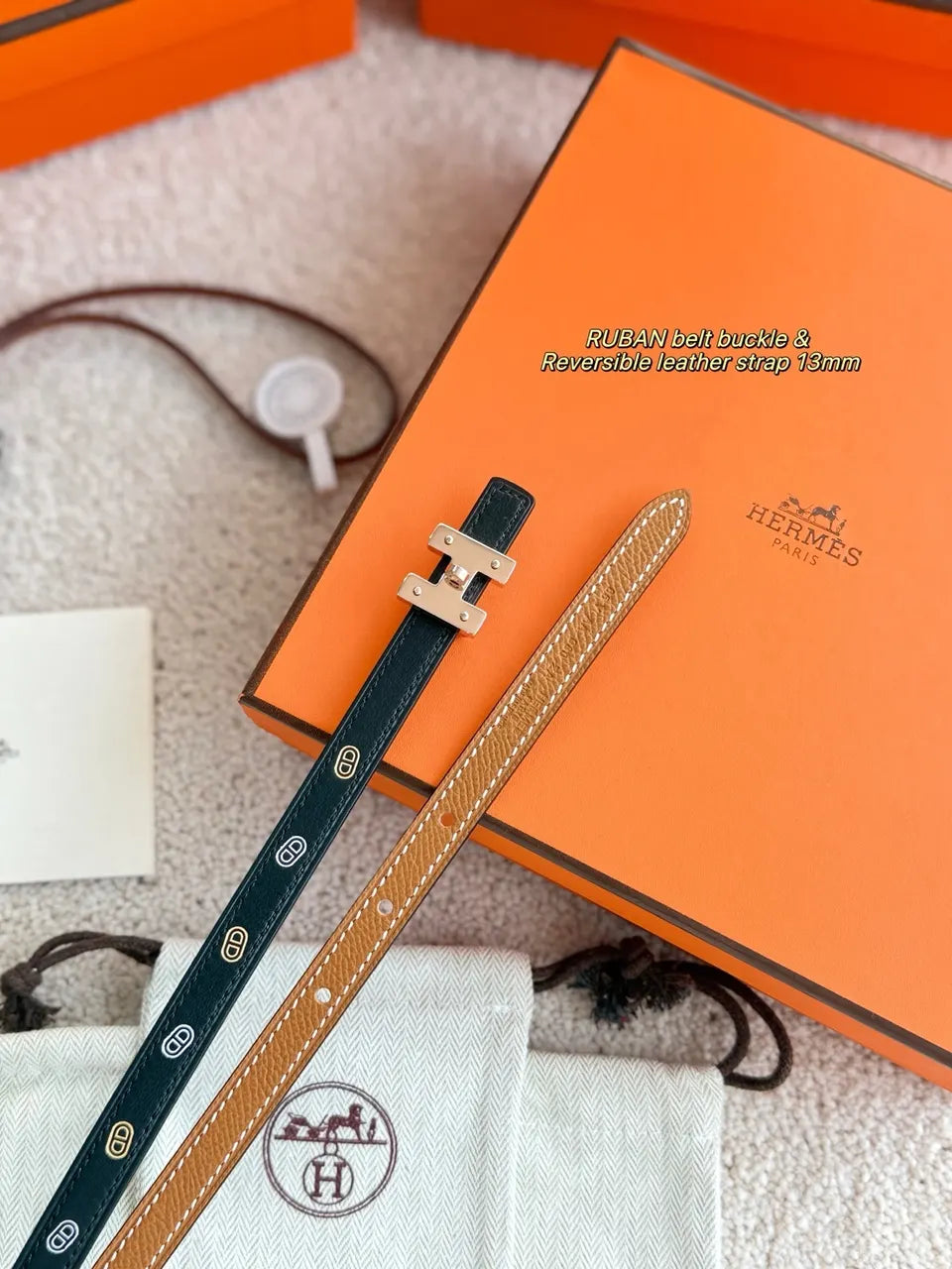 Hermes Ruban Reversible Belt - Hình 3