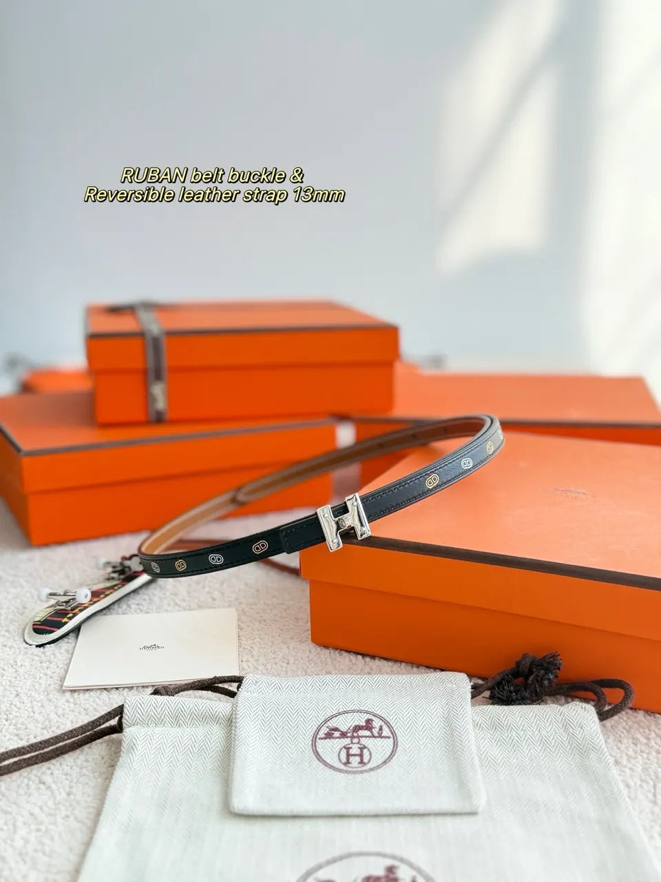 Hermes Silver Ruban Buckle Belt