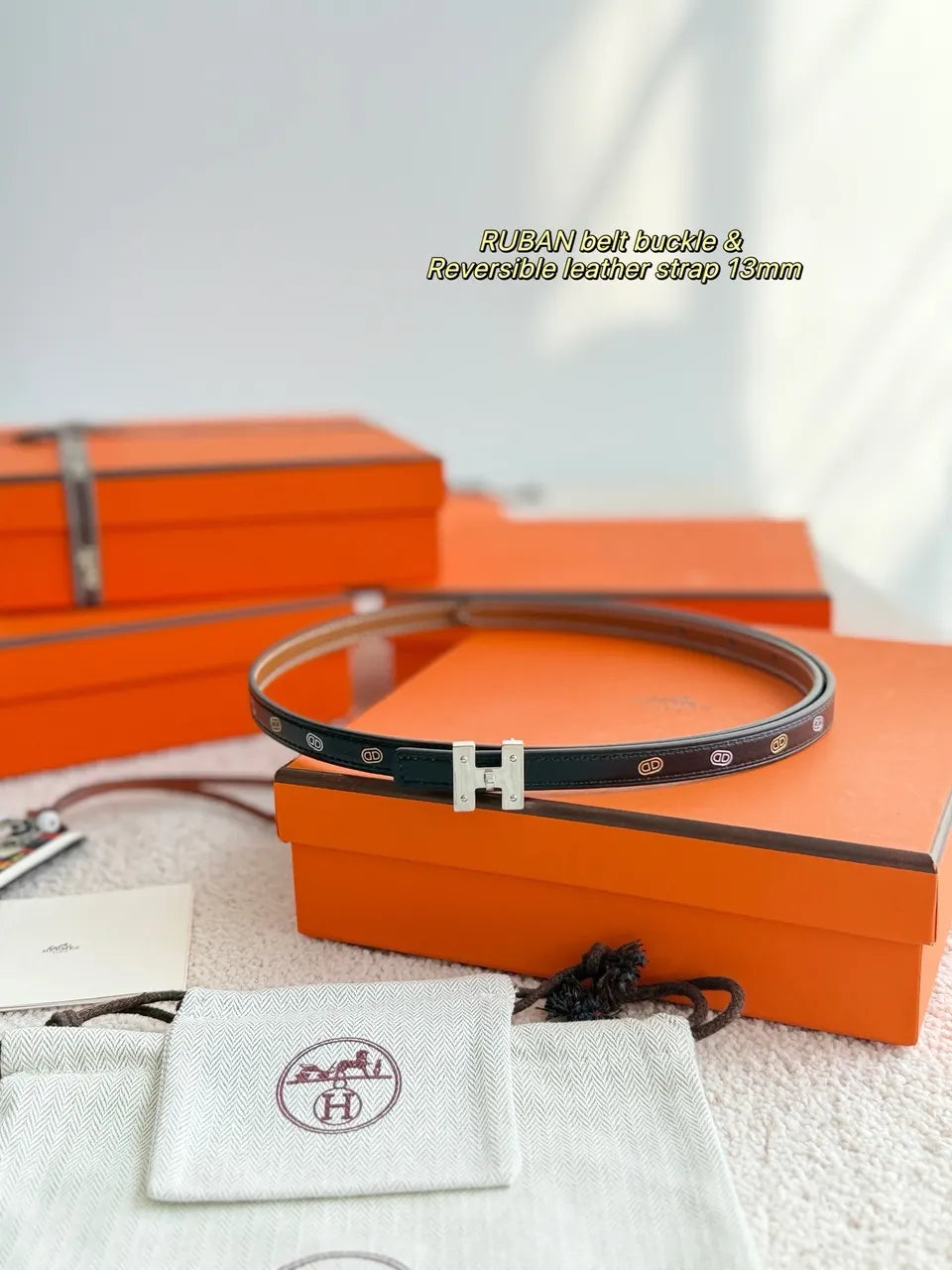 Hermes Silver Ruban Buckle Belt - Hình 2