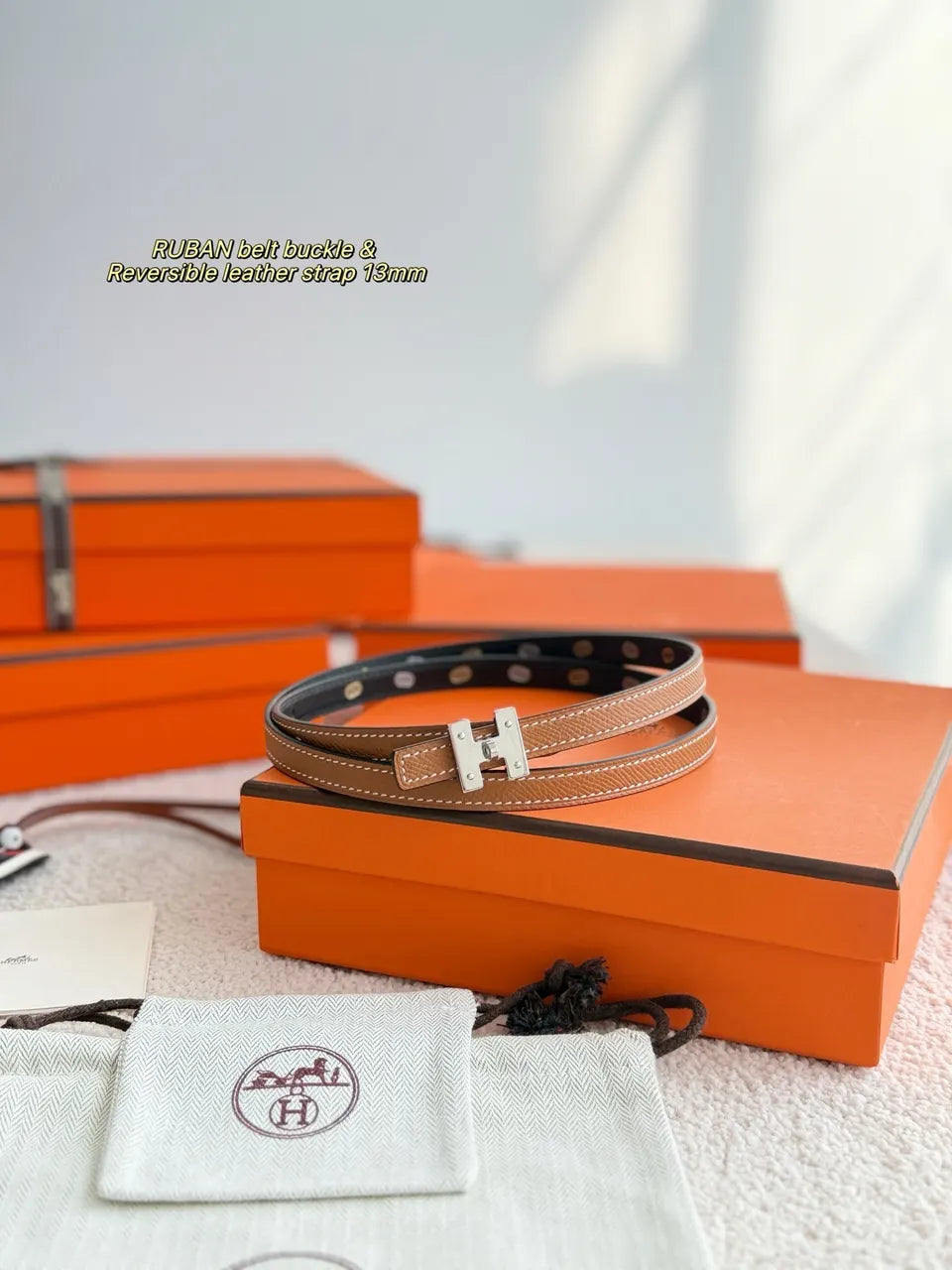 Hermes Silver Ruban Buckle Belt - Hình 5