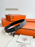 designer Hermes Matte Black Constance Belt