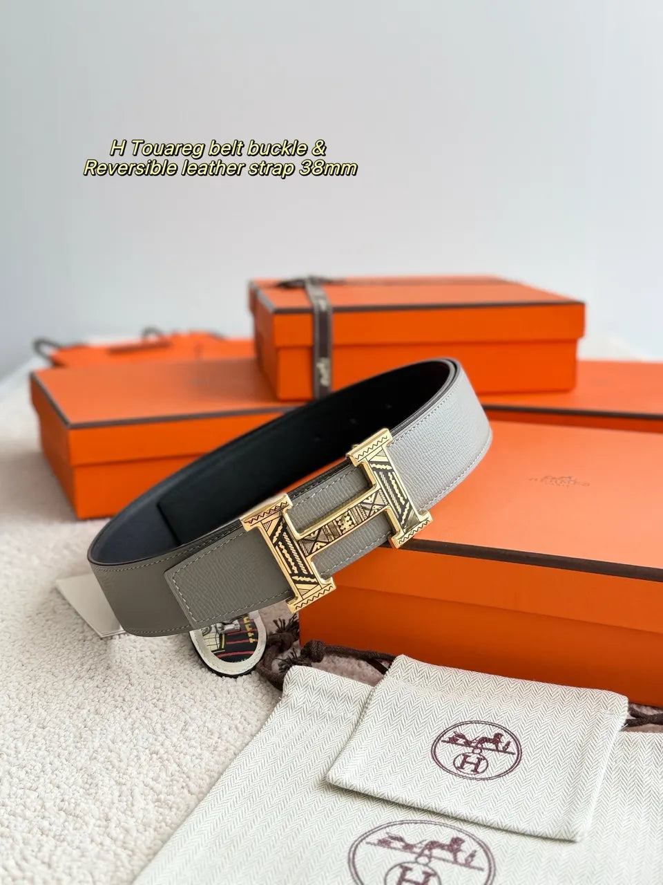 Hermes Gray Touareg Belt