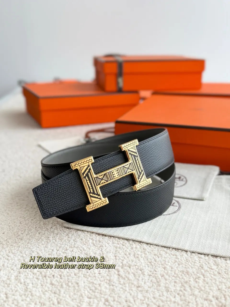 Hermes Gray Touareg Belt - Hình 3