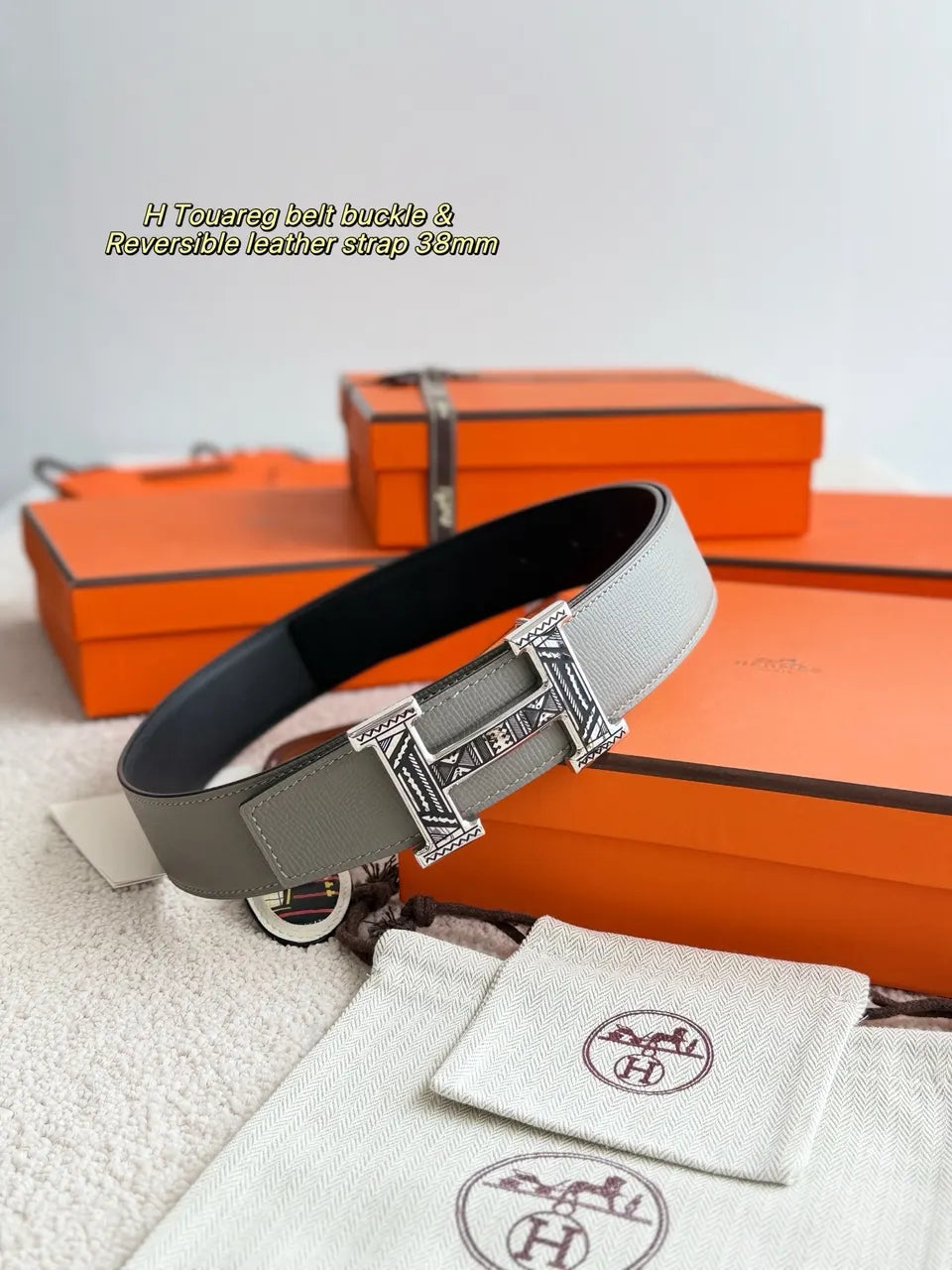 Hermes Grey Touareg Belt