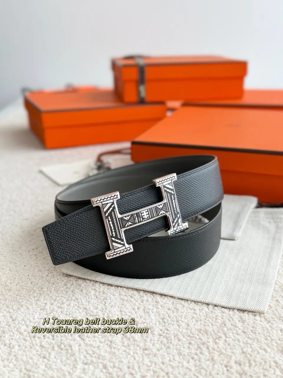 Hermes Grey Touareg Belt - Hình 3