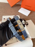 Hermes Blue Crocodile Kelly Bracelet