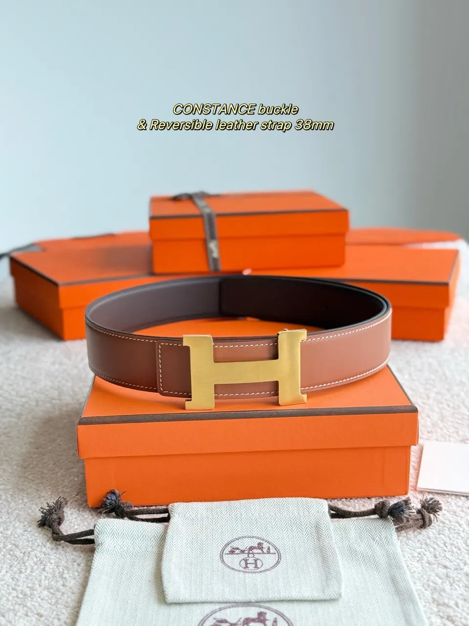 Hermes Constance Reversible Leather Belt