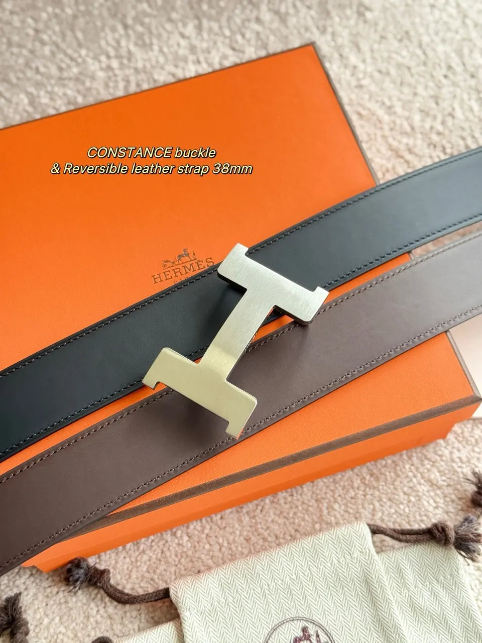 Hermes Constance Reversible Belt - Hình 3