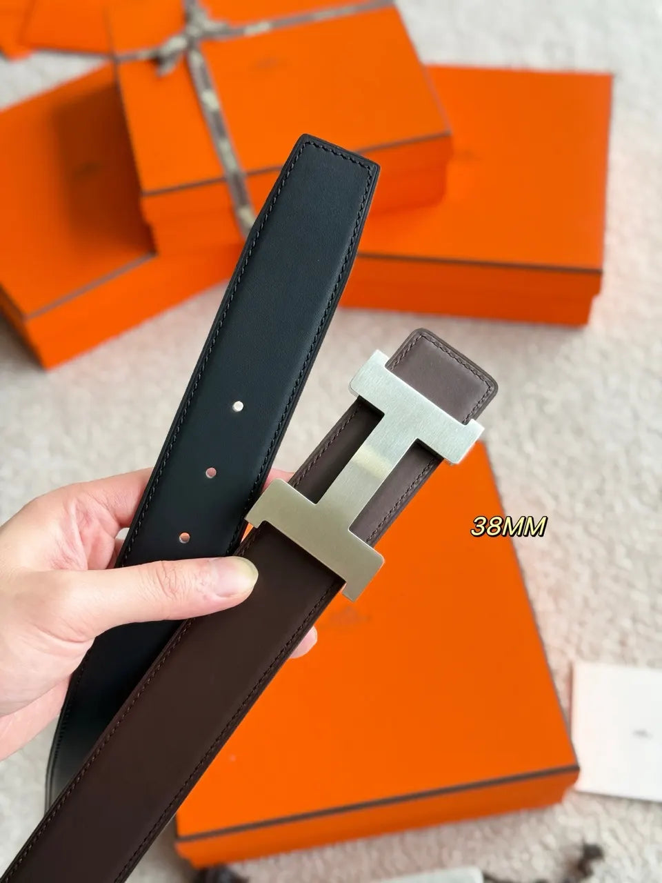 Hermes Constance Reversible Belt - Hình 4