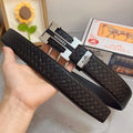 Hermes Woven Black Leather Belt