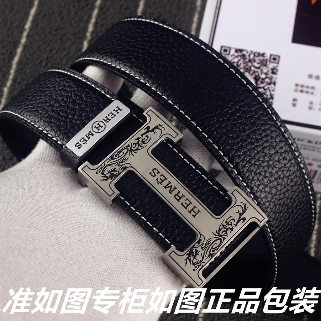 Hermes Silver H Buckle Belt - Hình 2