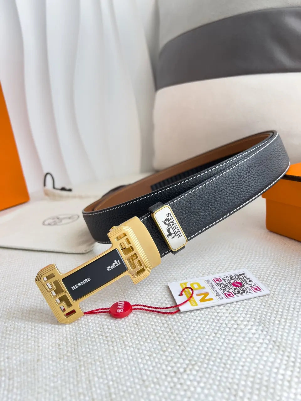 Hermes Gold T Buckle Belt