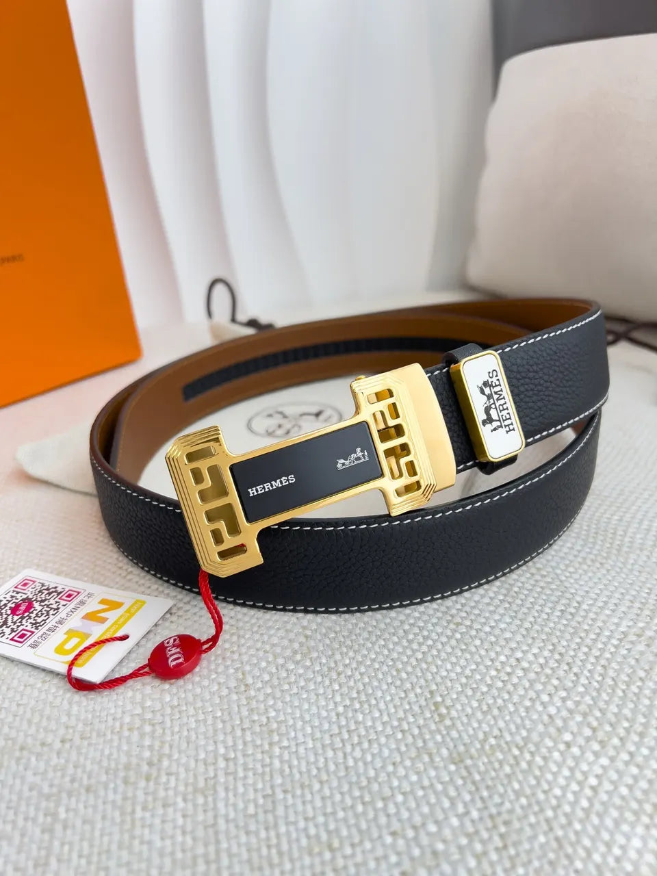 Hermes Gold T Buckle Belt - Hình 4